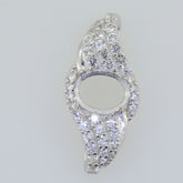 14K White Gold Semi Mount Pendant Setting Oval OV 8X6mm Syzjewelry